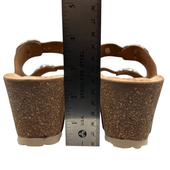 Yokono Suede Double Strap Buckle Wedge Sandal (8) - Picture 13 of 16